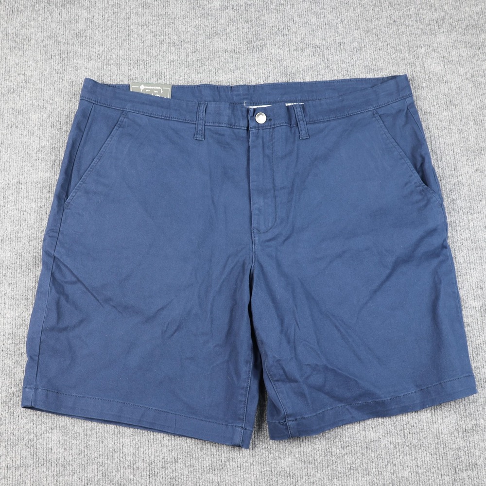 Member's Mark Shorts Mens 40 Blue Everyday Flat Front Stretch 9 in Inseam NWT